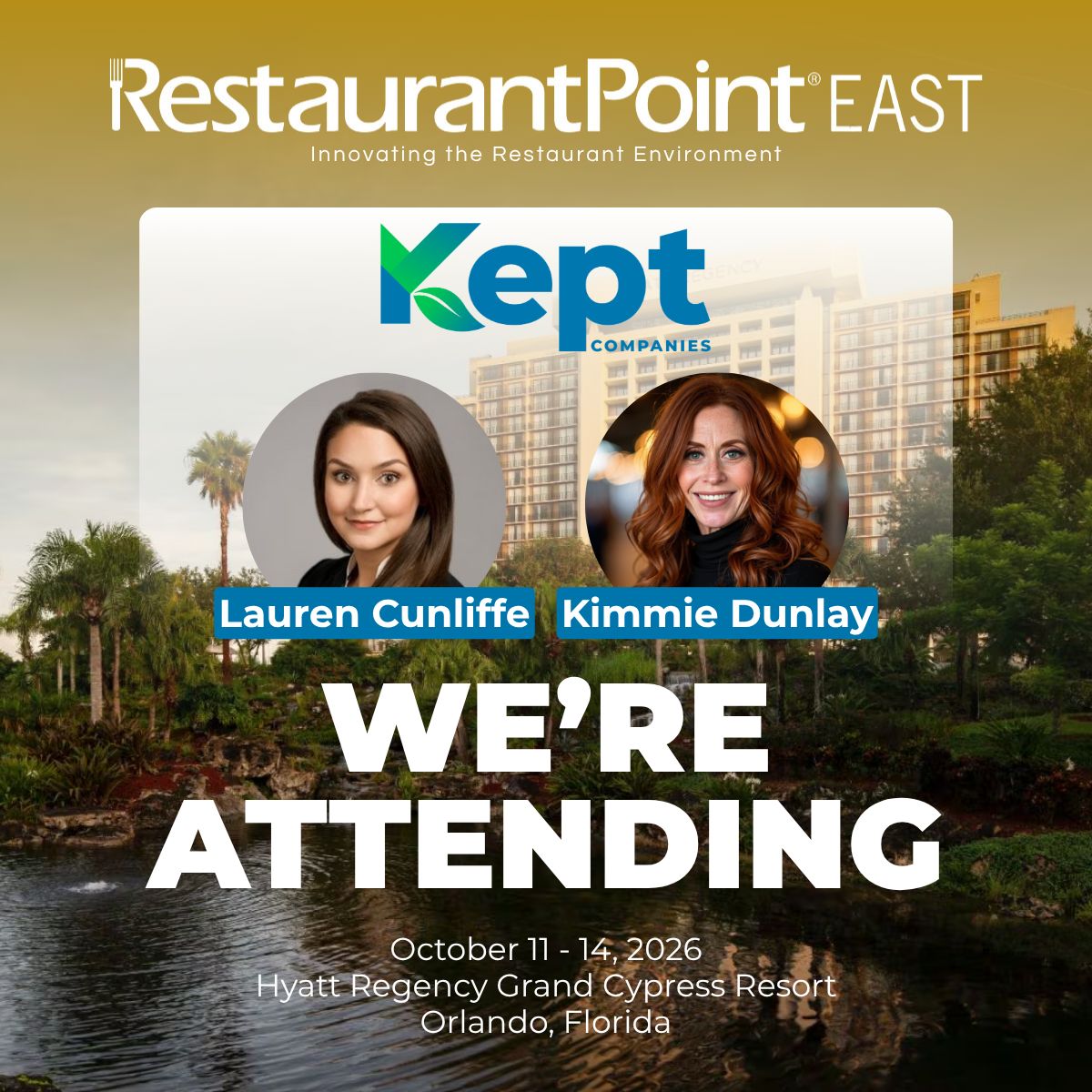 Kept Companies attending RestaurantPoint East 2026 — Lauren Cunliffe and Kimmie Dunlay